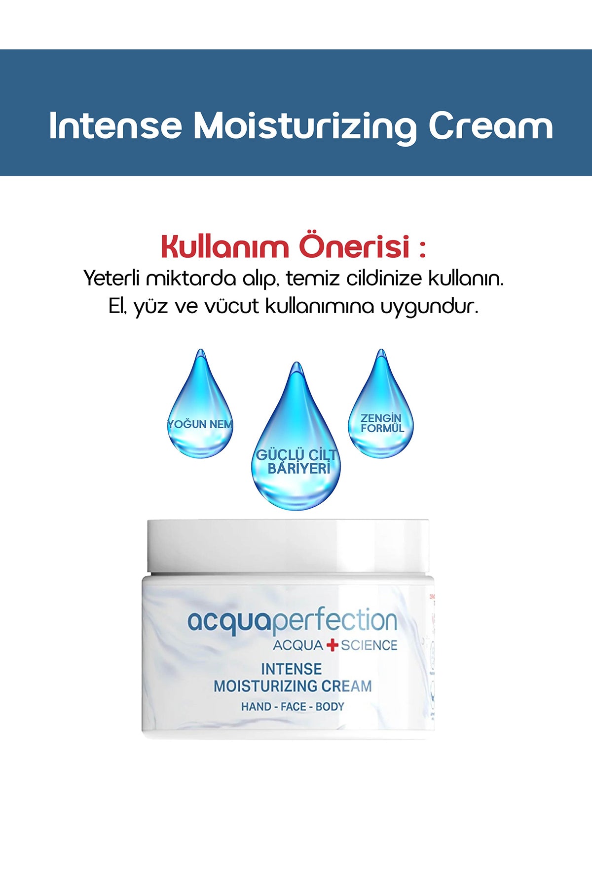 Intense Moisturizing Hand - Face - Body Cream 300ml