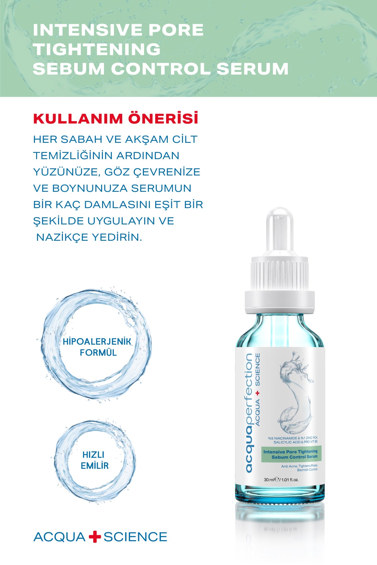 Gözenek Sıkılaştırıcı ve Sebum Dengeleyici Serum, Intensive Pore Tightening 30 ml
