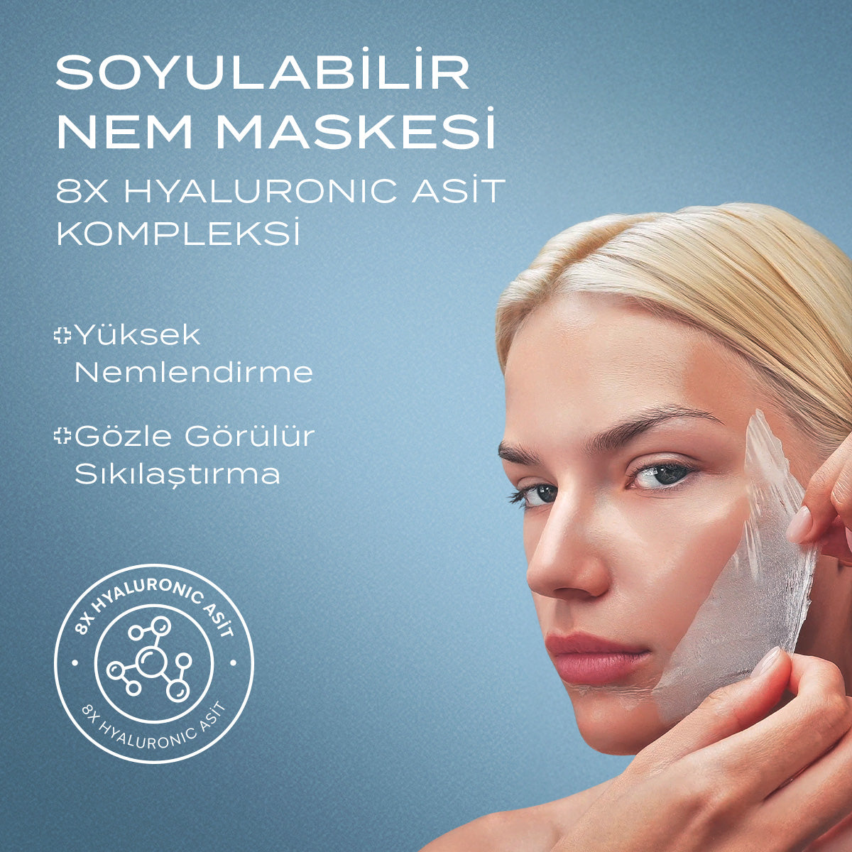 Hydratox | Hyaluronic Acid Nemlendirici ve Kırışıklık Karşıtı Soyulabilir Yüz Maskesi